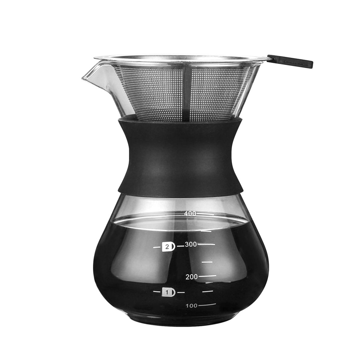 Pour Over Coffee Maker 14oz Paperless Glass Carafe With