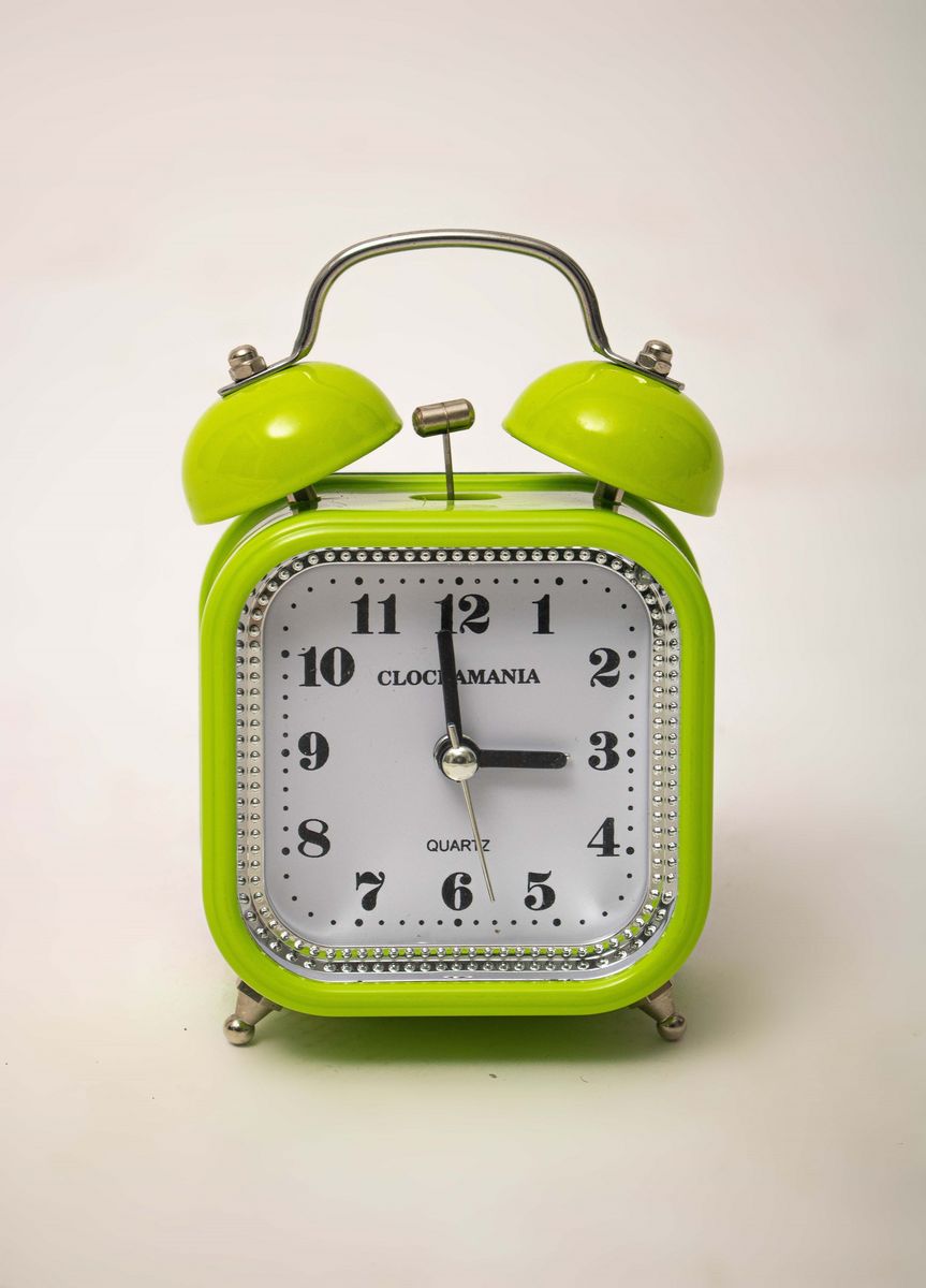 Lemon Green Square Alarm Clock