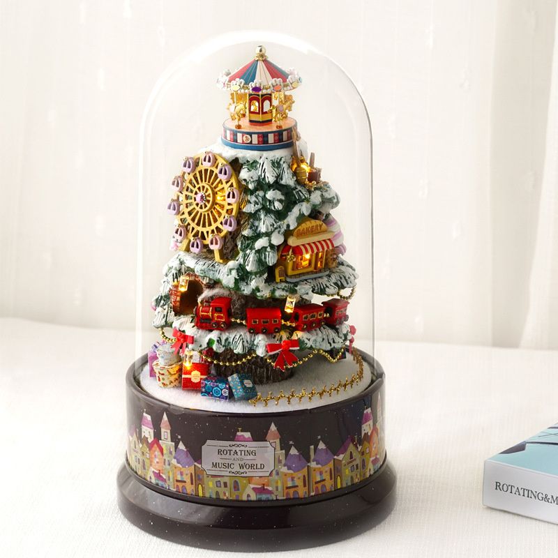 DIY Music Box Girl Crystal Snow Ball Snow Globe Musical Box Kid Birthday Gift-BXLY