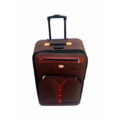 Big Size Zippers Luggage Trolly Boxes - Brown
