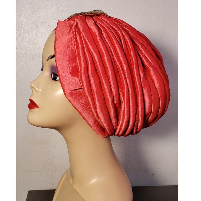 Ladies Turban Cap Coral Peach