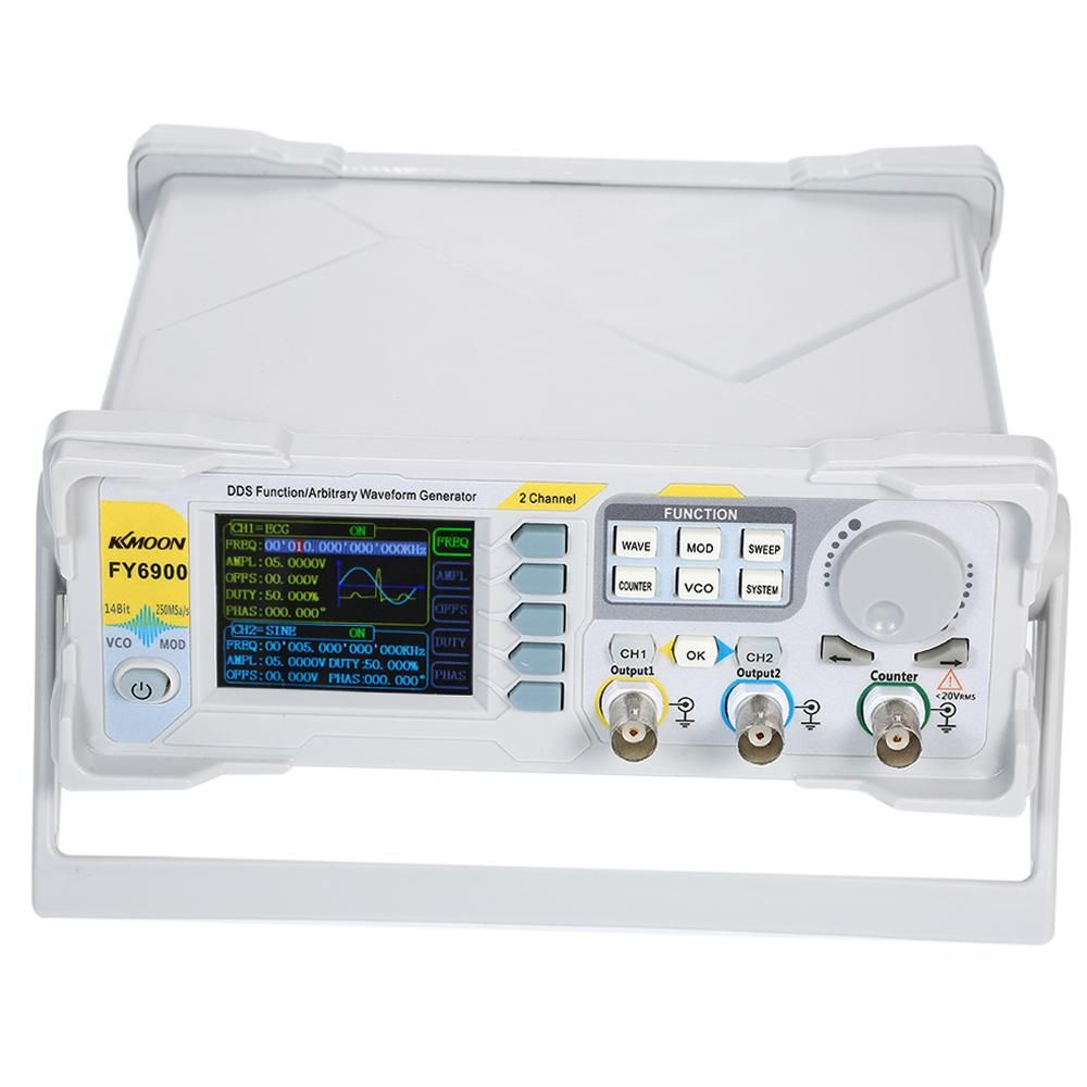 KKmoon 60MHz Function Signal Generator High Precision Digital DDS Dual-channel Function Signal/Arbitrary Waveform Generator Pulse Signal Source 250MSa/s Frequency Meter VCO Burst AM/PM/FM/ASK/FSK/PSK Modulation DDS Generator Function Source Generator