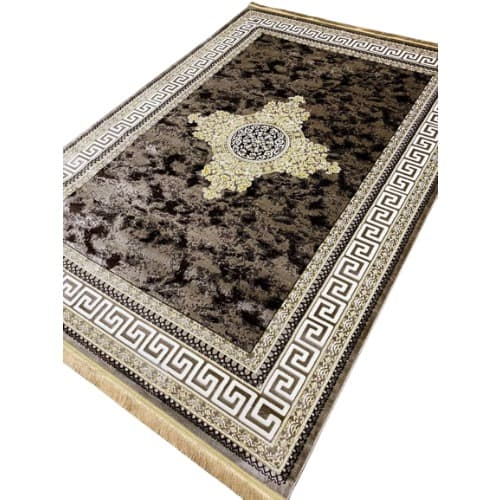 Modern Golden Brown Turkish Oriental Center Rug-4ftby6ft