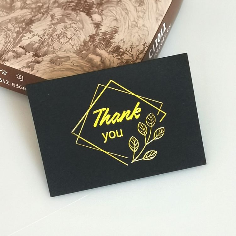 100 PCS  Gift Decoration Card  Thank You （Black）
