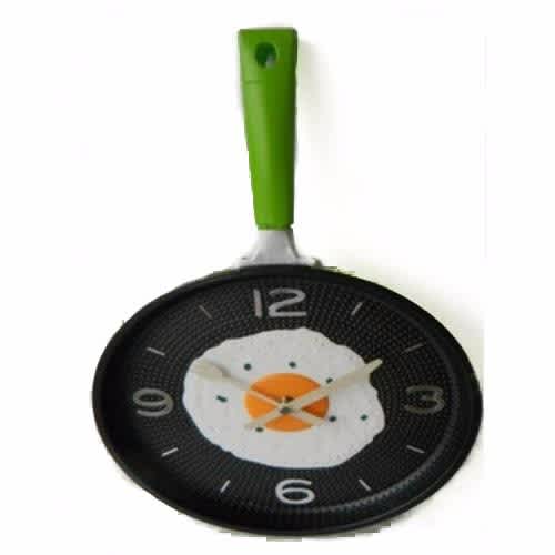 Fried Egg Kitchen Clock - Green