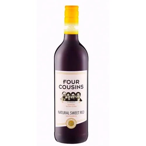 Natural Sweet Red Wine -750ml / 7.5% Alc - 6 Bottles
