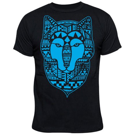 Wolftec Print T-Shirt - Black