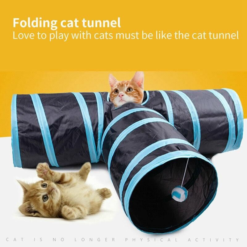 Cat Sound Paper Tee Tunnel Puzzle Cat Interactive Toy
