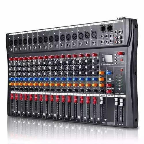 Professional 16 Channels Bluetooth Audio Mixer With Usb Port