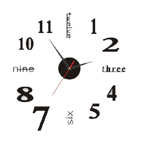 3d Diy Wall Clock Mirror Wall Stickers - 50cm