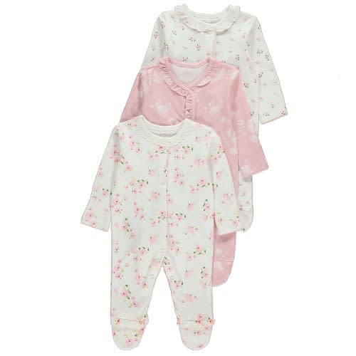 3-Pack Sleepsuits - Pink