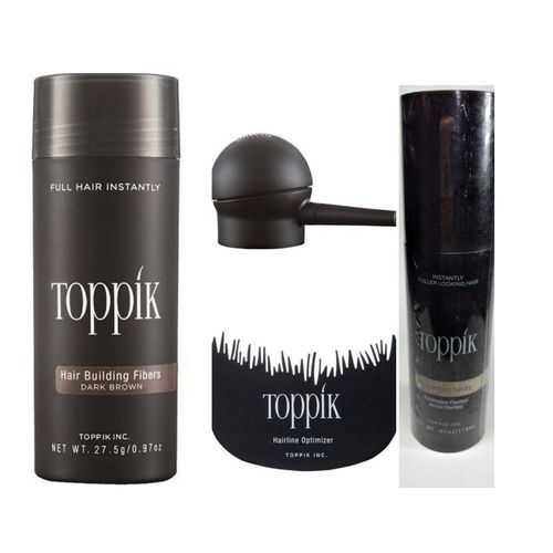 27.5g Dark Brown Hair Fiber + Black Hold Spray Et Al