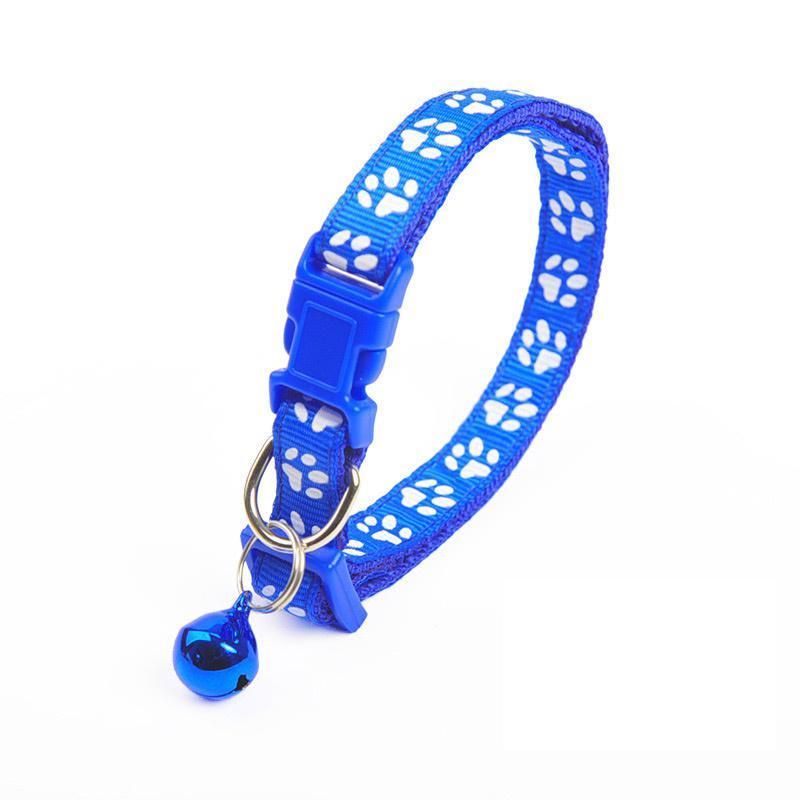 1PC Pet Collar Color Cute Bell Collar Adjustable Buckle Blue