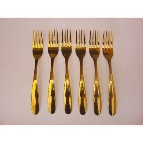 Gold Plated Table Cutlery - 6 Pieces Of Fork