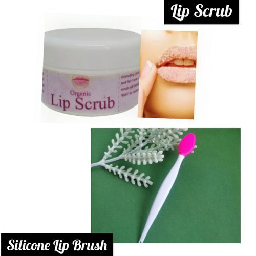 Sugar Lip Scrub + Silicone Lip Brush-Pink)