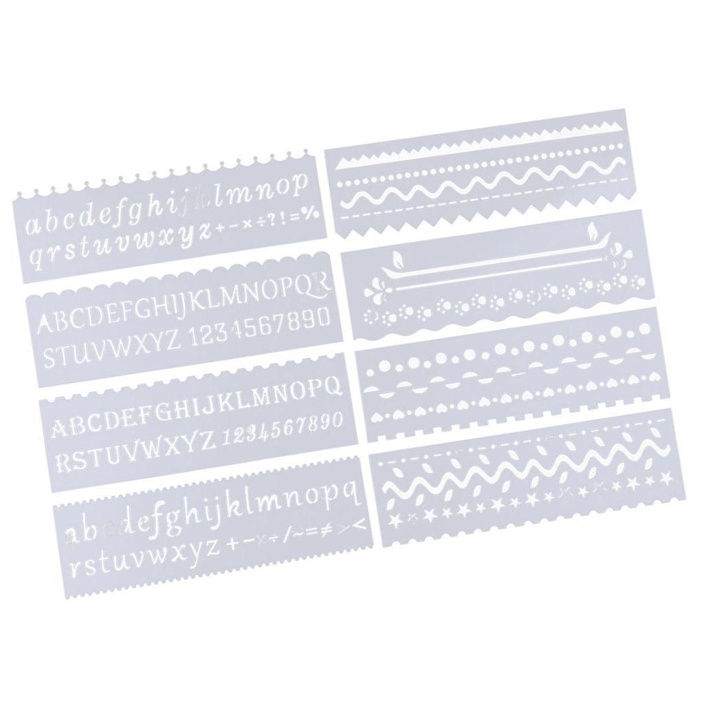 8  Stencil DIY Drawing Template Planner Decor Craft Tools - Wave