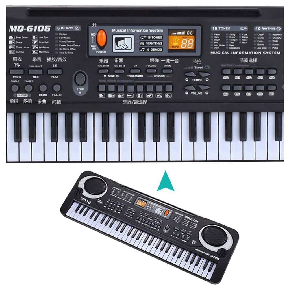 61 Keys Electronic Music Keyboard Electric Organ With Microphone Children Musical Instrument Early Educational Tool For Kids