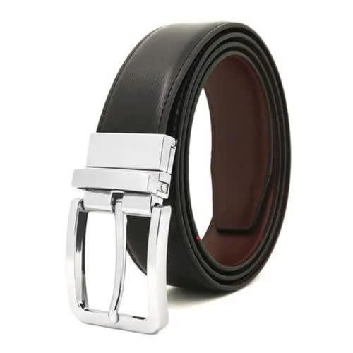 Double Sided Reversible Men Leather Belt - Black-brown