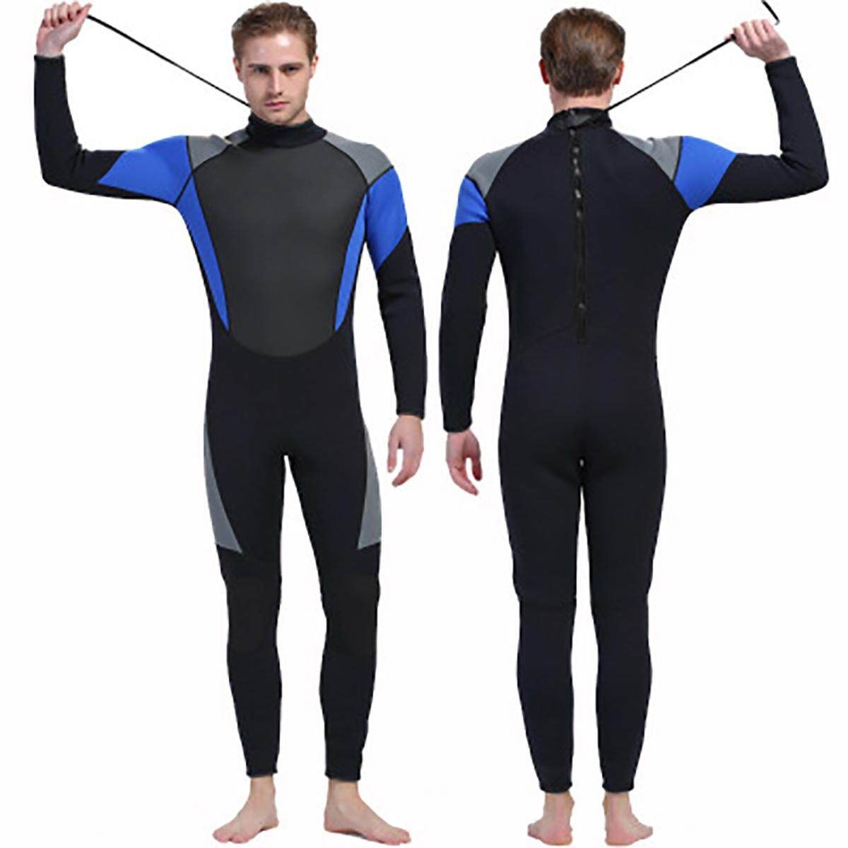 3MM MEN WetSuit Full Body Suit Super Stretch Diving Suit Swim Surf Snorkeling M