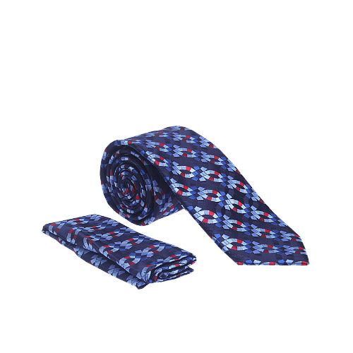 Vissioni Chain Print Tie - Blue