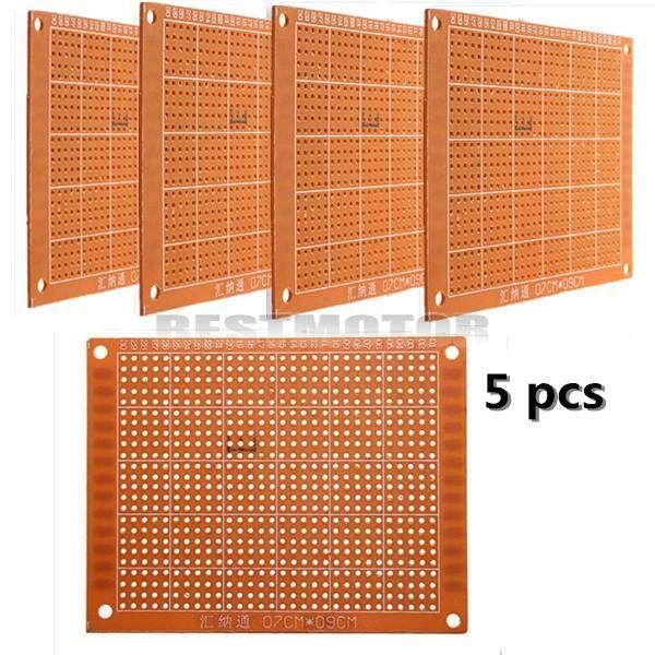5pcs 7 X 9cm Prototyping Printed Circuit Board Prototype Breadboard Stripboard