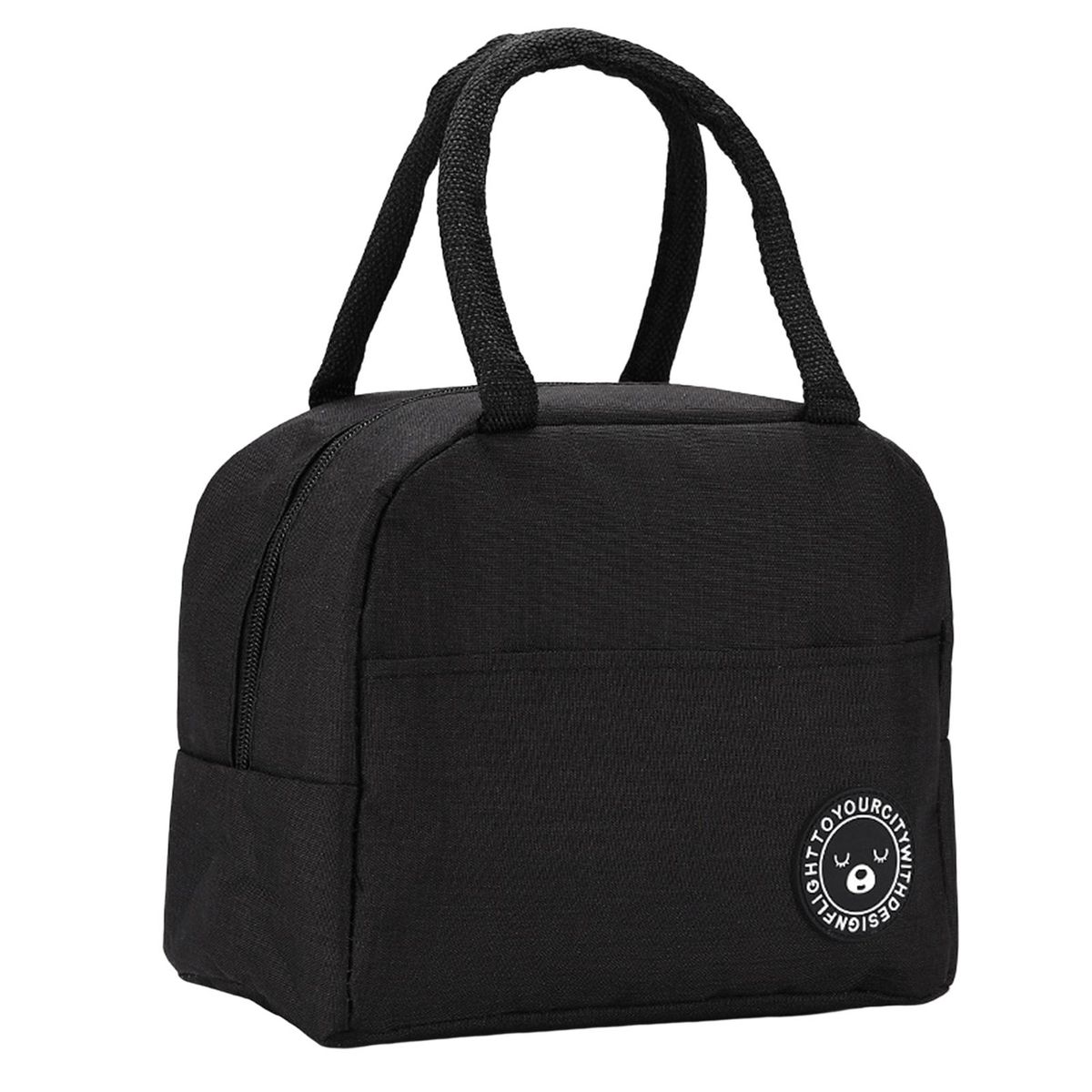 Thermal Lunch Bag Travel Picnic Insulated Cooler Bento Bag Black