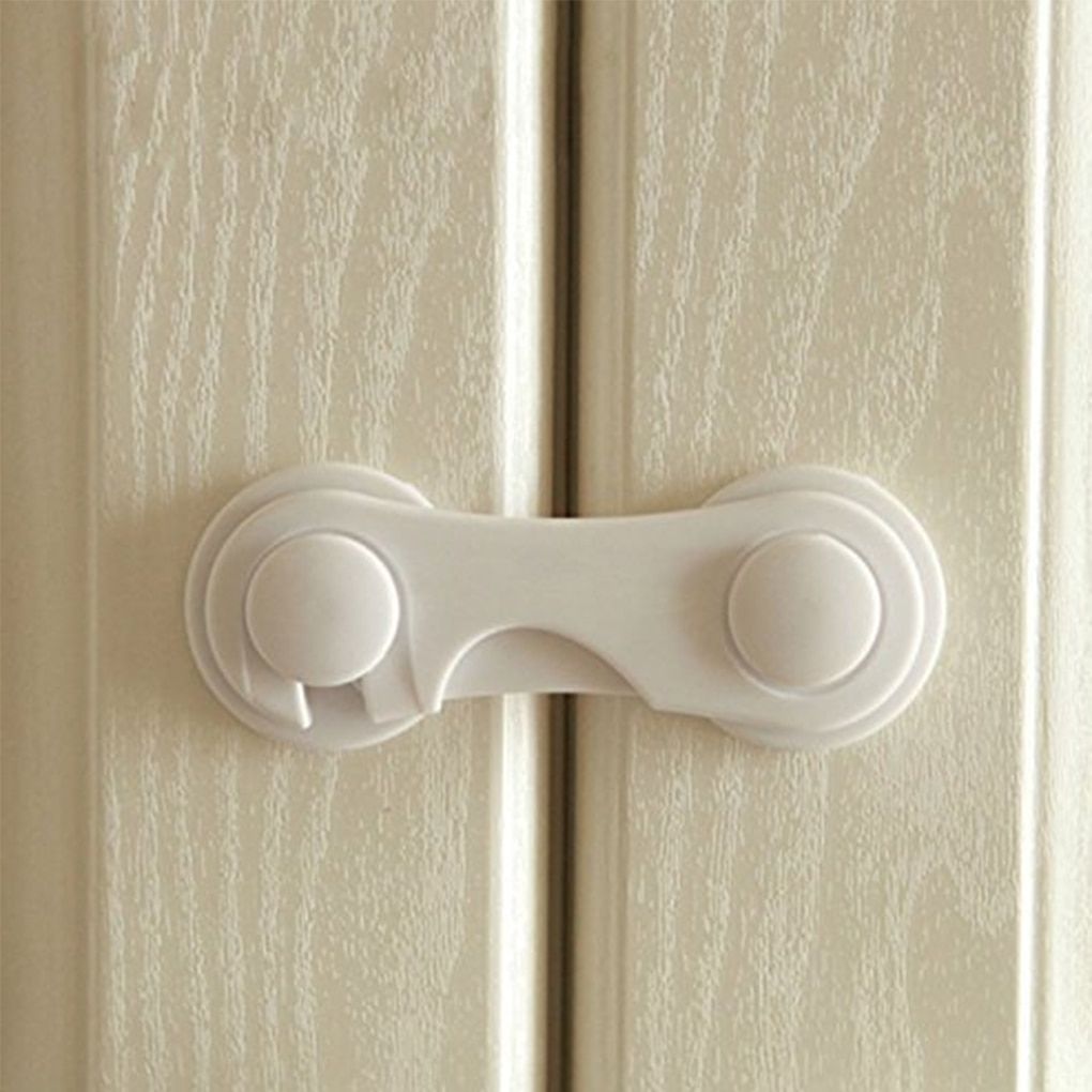 Plastic Baby Safety Lock Door Drawers Wardrobe Toddler Kids Safety Cover Closet Door Latch Solid Color Locks Straps Infant Baby