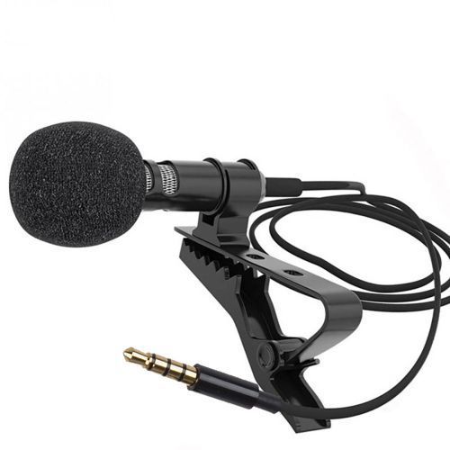 Mini Clip-on Wired Lavalier Microphone Lapel Condenser Mic
