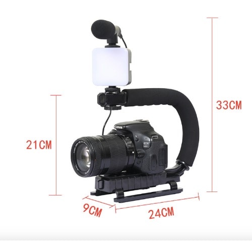 Video Making Kit - Slr Stabilizer + Phone Holder + Microphone + Video Light