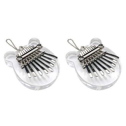 2Pcs 8 Keys Mini Kalimbathumb Piano Crystal