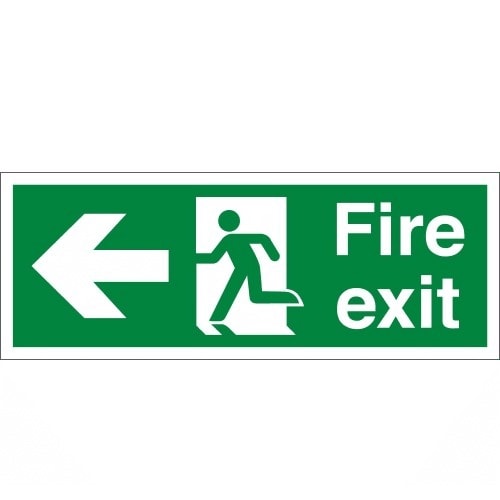 Fire Exit Sign-left - 100mm By 300mm