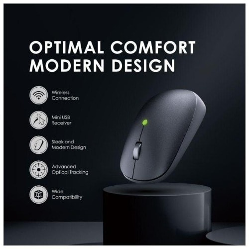 Precise Control Wireless Connection Smart Mouse- Black