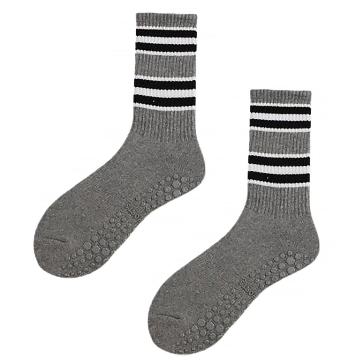 1 Pair Thermal Socks Winter Women Fitness Yoga Long Calf Socks Black Gray