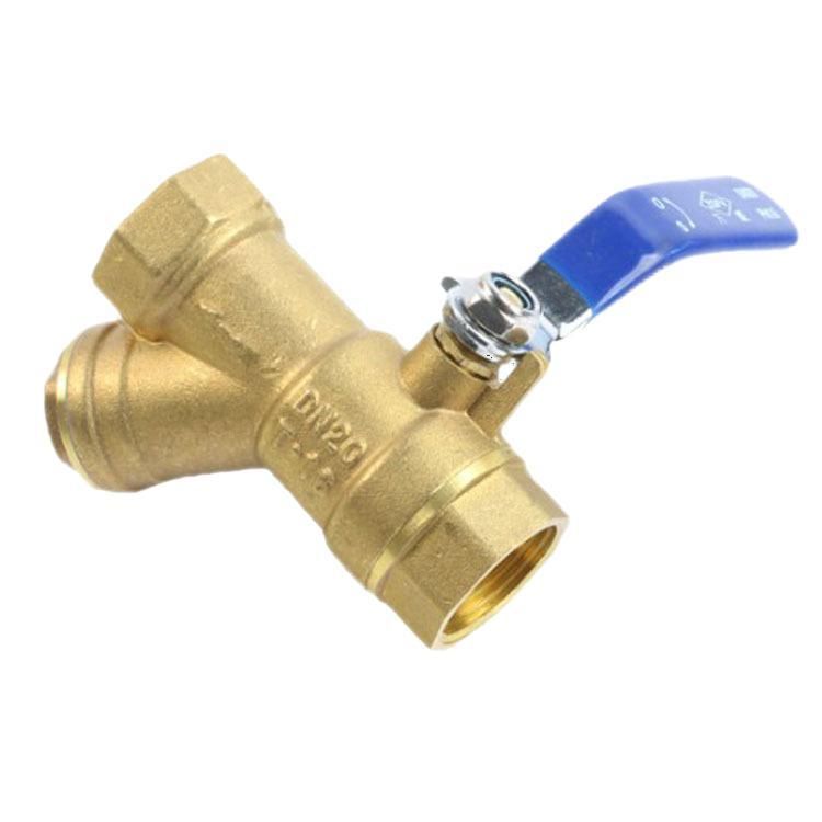 4-Point Screw Buckle Floor Heating Water Pipe Valve Integrated Y-Type Filter Ball Valve 80 Mesh Mesh/Brass Filter Ball Valve
