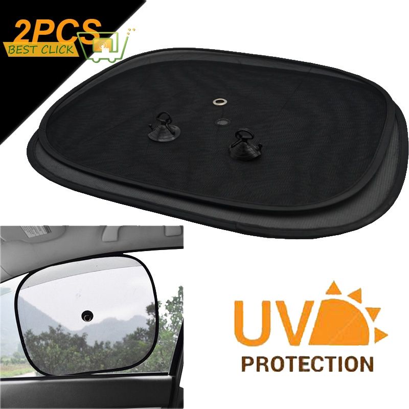 ANN 2pcs Black Side Car Sun Shades Rear Window Sunshades
