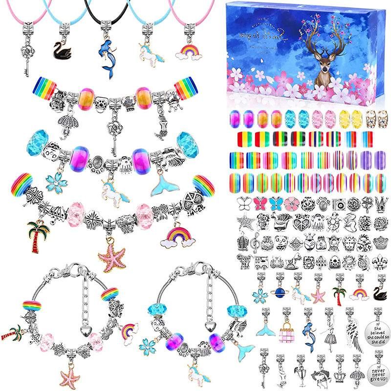 DIY Charms Bracelet Making Set Spacer Beads Pendant Accessories for Bracelet Necklace Jewelry Making Creative Children Gifts New