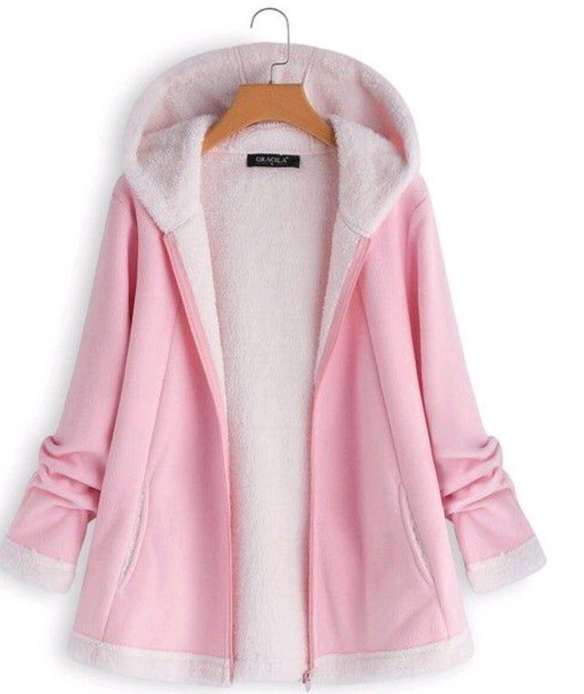 Women Autumn Winter Long Sleeve Hooded Hippocampus Coat