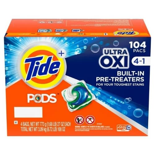 Tide Pods With Ultra OXI Detergent - 104-Count