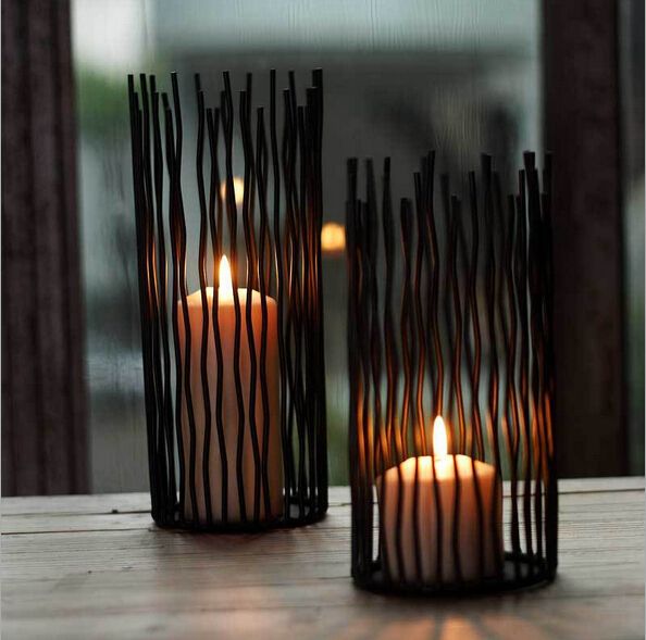 2020 Gentel Times Fashion Iron Stand Black Candle Holder