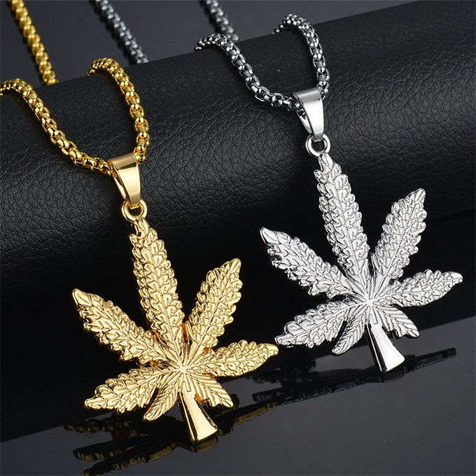 Maple Leaf Necklace Cuban Chain Necklaces For Couple Jewelry Anniversary Gift