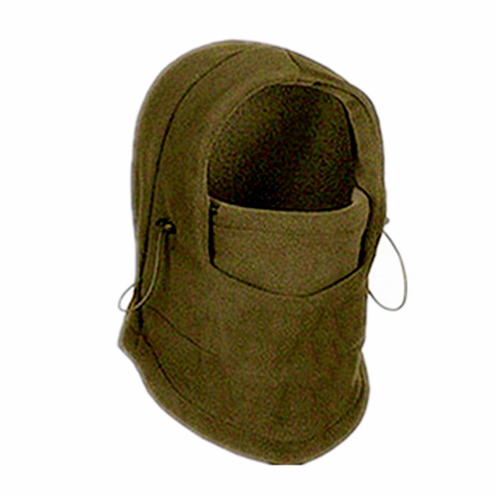 Fashion Warm Cap Winter Men Women Hats Waterproof Thermal Fleece Balaclava Hat Hooded Neck Warmer Hiking Scarves балаклава-Green