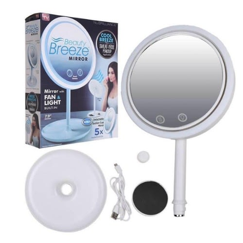 Beauty Breeze Mirror W/ Led Light & Fan