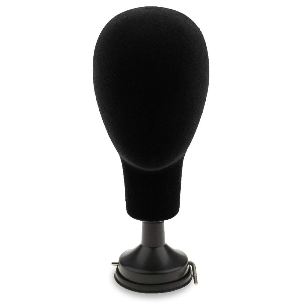Base Plate Styrofoam Mannequin Head Model Wigs Caps-Black