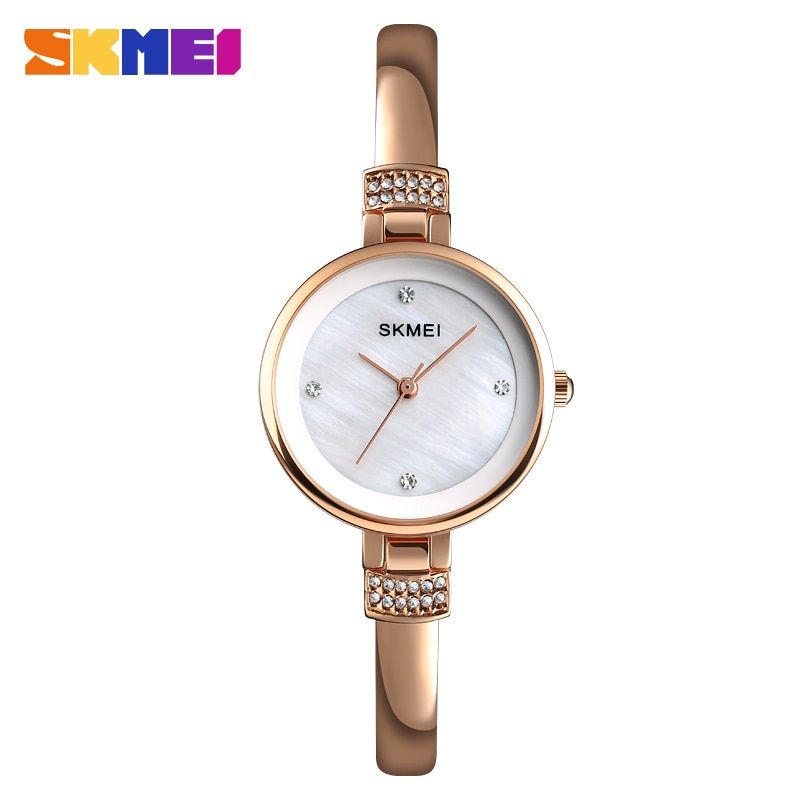 2019 SKMEI Luxury Rhinestone Inlay Female Watch Women Quartz Watches Waterproof Ladies Wristwatches