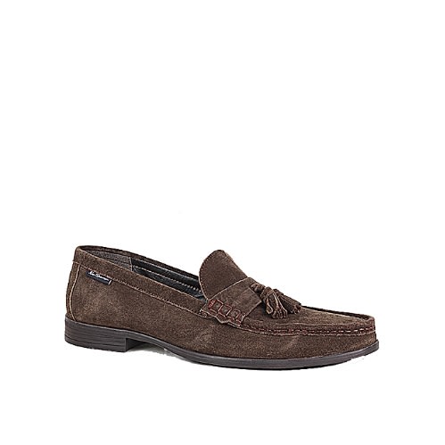 Men's Suede Dress Shoe With Tassels - Brown
