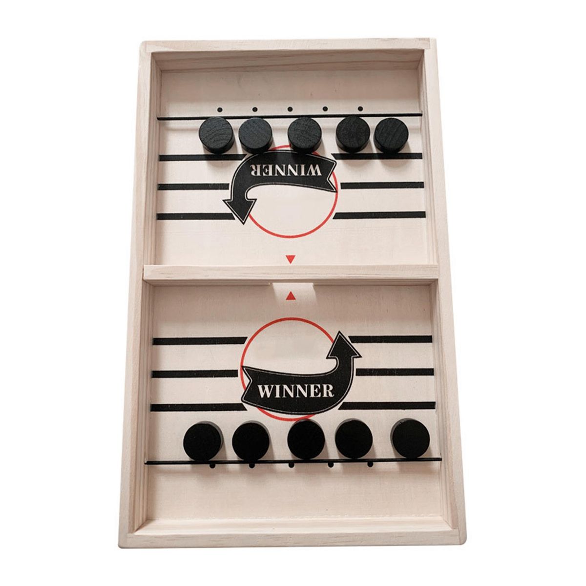 Fast Sling Puck Game, Desktop Slingshot Board Games Toy, Table Battle 2 in 1 Wooden Hockey Game, Playing Chess Parents Child Interaction Toys