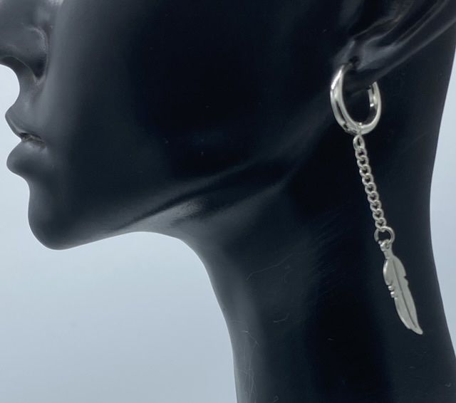 Stainless Hoop Drop Down Men's Punk Earrings