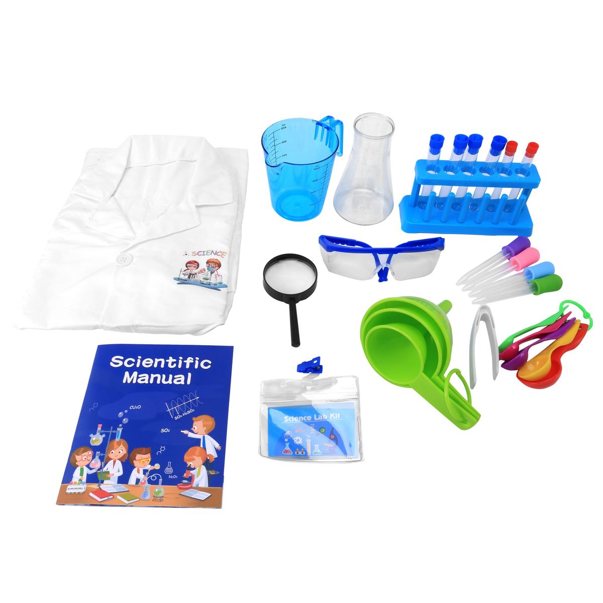 Kids Science Experiment Kit With Lab Coat DIY Chemistry