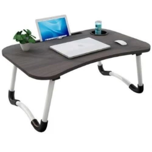 Laptop Table With Dock Stand & Cup Holder - Black