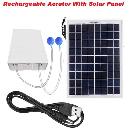 Ac Dc Charging Rechargeable Aquarium Oxygen Pump Aerator With Solar Panel